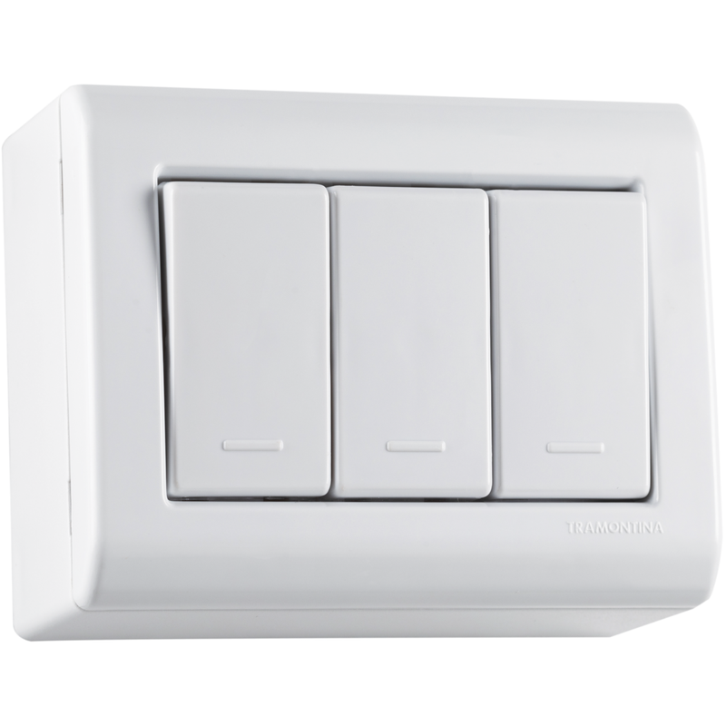 caixa de sobrepor com 3 interruptores simples 10 a 250 v lizflex