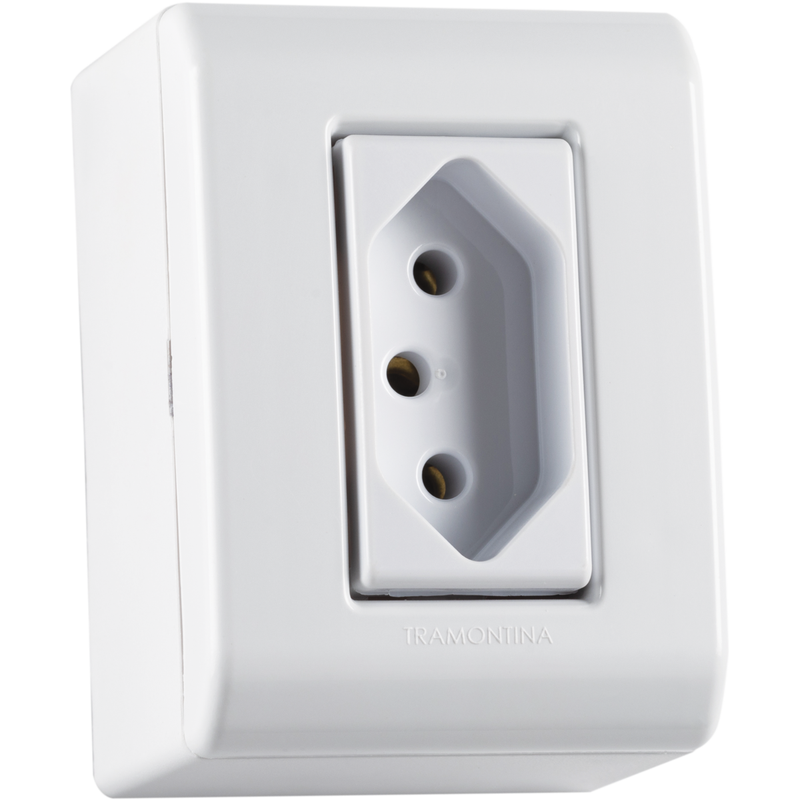 caixa de sobrepor com 1 tomada 2p t 20 a 250 v lizflex
