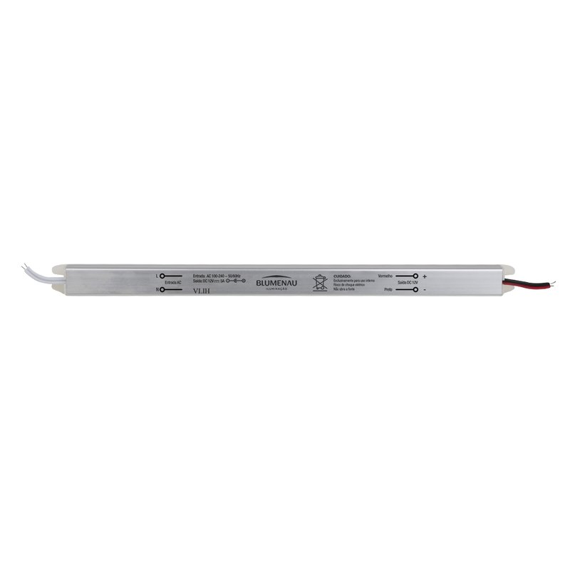 fonte slim p fitas de led 12v 5a 60w bivolt 5431